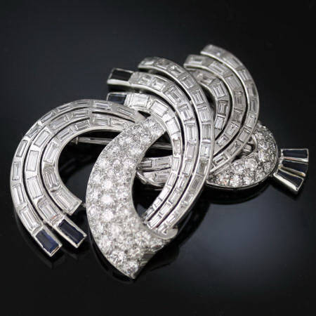 Over 8 Carat Diamonds Platinum Estate Brooch (image 3 of 6)